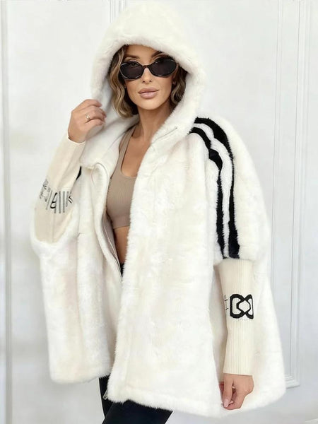 2026 Mink Hair Jacket Women's Short Stand-up Collar Loose and Thin Autumn and Winter New Mink Imitation Baseball Jersey
