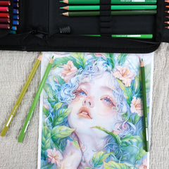 120-Color Oil-Based Colored Pencils - Pre-Sharpened Art Pencils Set with Case for Adult Coloring Books, Professional Drawing & Sketching Supplies for Artists, Students & Beginners