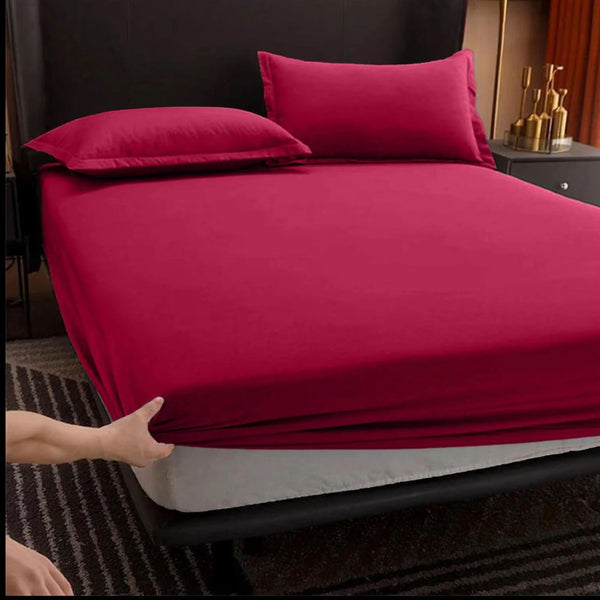 Extra Deep 25 cm Fitted Sheet – Soft Cotton-Rich Bed Sheet with Elastic Corners, Wrinkle-Resistant, Machine-Washable Bedding (Single / Double / King / Super King)