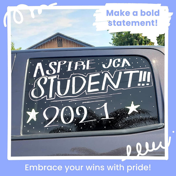 Jumbo White Chalk Pens - 15Mm Window Markers | Pack of 4 White Pens - Use on Cars, Chalkboard, Whiteboard, Blackboard, Glass, Bistro | Loved by Teachers, Artists, Businesses