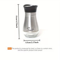4pcs Set (2 Bottles + 2 Caps) of Adorable Glass Salt And Pepper Shakers. 4 Oz (Approx. 113.4G) Glass Salt And Pepper Shakers with Stainless Steel Caps, Suitable for Kitchen Dining Tables, Rvs, Camping, And Bbqs. Condiment Bottles, Salt And Pepper Shakers.