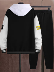 Men's Fashion Casual 69 Set - Color Block Campus Style Jacket - A-69 Letter Print - Excludes Innerwear and Hat - Xingfan OBM