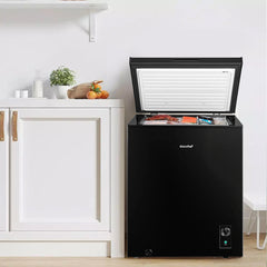 Midea Comfee 99L Freestanding Chest Freezer – Convertible Freezer/Refrigeration, Inverter Compressor, 4-Star Freezer Rating, Ideal for Home Kitchens with Ample Storage Needs, Plus Outbuildings, Garages & Sheds – Black [Energy Class E]