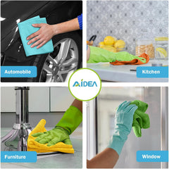 AIDEA Microfibre Cloth Pack of 8, Multifunctional Reusable Cleaning Cloths, Lint Free Streak Free Washable Cloth Duster for House, Kitchen, Car, Motorbike, Windows 30 X 30 Cm