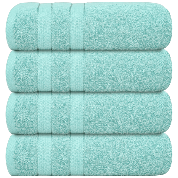 4 X Large Jumbo Bath Towels 100% Egyptian Cotton -75 x 150 cm- Soft Quick Dry Hotel Spa Big Bathroom Towels Set