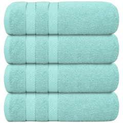 4 X Large Jumbo Bath Towels 100% Egyptian Cotton -75 x 150 cm- Soft Quick Dry Hotel Spa Big Bathroom Towels Set
