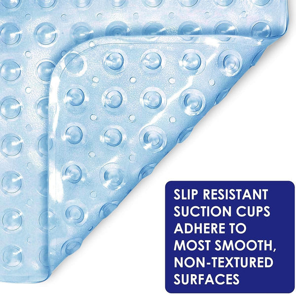 1pc Large Shower Mat – Non-Slip, Strong Suction Cups & Drain Holes, Quick-Dry, Machine Washable, Durable & Comfortable for Bathtub and Bathroom Floor Use