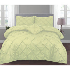 PINTUCK PLEATED ALFORD EGYPTION COTTON MIX DUVET COVER WITH PILLOW CASEA ALL SIZES SINGLE DOUBLE KING SUPER KING