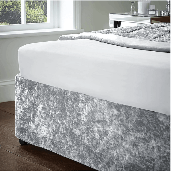 Luxury Velvet Divan Bed Base Cover with Elegant Valance Wrap Fits Single, Double, and Super King Sizes