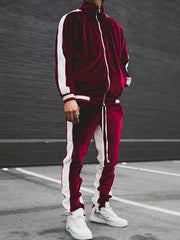 Men'S Velour Tracksuit Sweatsuit Set Jogging Suits Full Zip Casual Jackets Pants 2pcs Outfit Athletic Workout