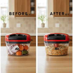 AEX Manual Food Chopper Hand Pull String Vegetable Chopper for Onion Garlic Herbs Nuts Compact Kitchen Food Processor Easy Clean Multifunction Chopper Persian Red