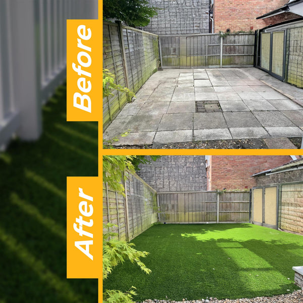 WALPLUS 4mx1m Roll 20mm Pile Height Carpet Artificial Grass Astro Garden Lawn High Density Durability Realistic Looking Pets Friendly Fake Turf Mat Floor for Patio Balcony Outdoor Indoor Self-Draining