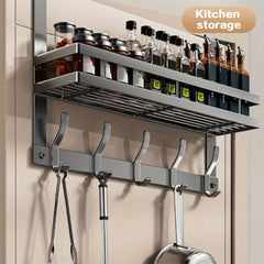 5 Hooks Behind The Door Storage Rack Door Hook Hanger Clothes Coat Hanger Towel Wall Hanger Storage Rack Gun Gray 43*28CM