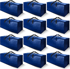 Cosy Family 4 Pack Heavy Duty Extra Large Moving Bags with Backpack Straps - Strong Handles & Zippers, Storage Totes for Space Saving, Fold Flat, Alternative to Moving Box (X-Large-Set of 4, Blue)