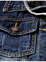 Women'S Detachable Hoodie Denim Jacket Casual Hooded Buttons Long Sleeve Jean Jackets Coat With Pockets, Suitable For Daily Commuting, Dates And Dinners