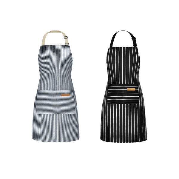 2PC Classic Design Striped Apron, Unisex Simple Criss Cross Apron For Kitchen Home Restaurant Coffee Shop Barbecue, Men's Workwear And Protective Clothing