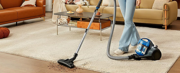 Midea EUREKA Whirlwind Canister Vacuum Cleaner, Cylinder Vacuum Cleaner - 700W Bagless Model with 1.5L Capacity Dust Cup, 2-in-1 Dusting Brush, Automatic Cord Rewind, Lightweight & Compact Design, Perfect for Pet Hair, Carpet Dust, Hard Floor Debris & Hom