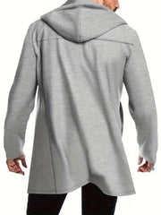 2024 Foreign Trade New Product Men'S Mid-Length Slim Fit Windbreaker Hooded Casual Pure Coat Performance Clothing