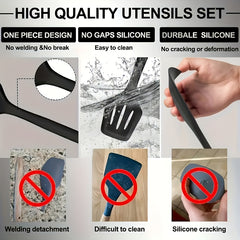 Silicone Kitchen Utensils Set | Heat Resistant And, Suitable For Non Stick Pans, Stainless Steel Cutting Tools, Small Kitchen Tools, Ideal Holiday Gift 17+2 Sets Of Food Grade Silicone Cooking Combinations