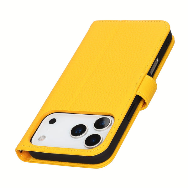 Phone Case: Magnetic Closure Genuine Leather Wallet Case for iPhone 17 Series RFID Blocking 4 Card Slots Premium Protection for 17 Pro Max 17 Air 17 Pro