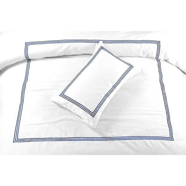 Embroided Baratta Stitch Duvet Cover Set with Matching Pillowcases - Ultra-soft Brushed Microfibre – Chic & Modern Design – Easy Care & Machine Washable