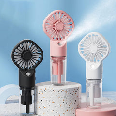 SJMR Handheld Mist Fan – Portable & Lightweight Rechargeable Mini Fan with Cooling Spray for Travel, Outdoor, Gym, Office & Summer Use