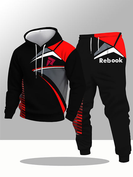 Men's Fashion Casual Hooded Sweatshirt Set, Trendy Brand Letter Print Personality Autumn Style Men's Leisure Wear