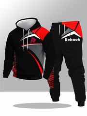 Men's Fashion Casual Hooded Sweatshirt Set, Trendy Brand Letter Print Personality Autumn Style Men's Leisure Wear
