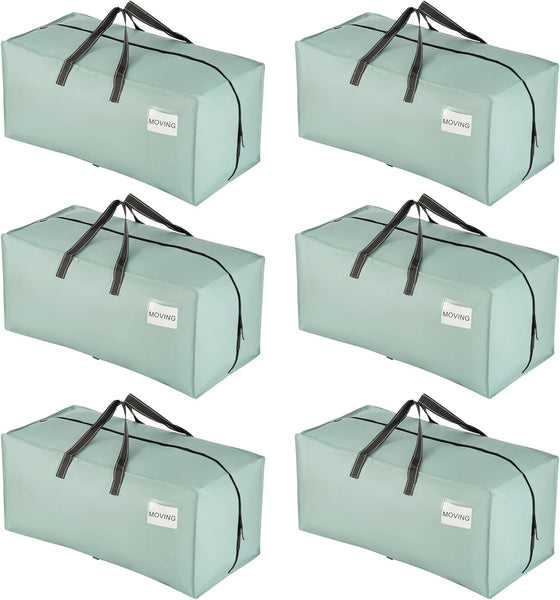 VENO 8 Pack Moving Bags Heavy-Duty Extra Large W/Backpack Straps, Moving House Essentials, Strong Handles & Zips, Clothes Storage, Packing, Laundry Bags, Reusable and Sustainable (Blue, 8 Pack)