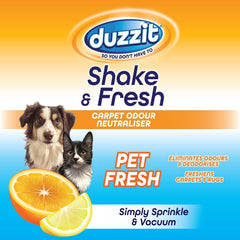 Duzzit Shake & Fresh Carpet Odor Pet Fresh 3 Pack (3 × 500g) Carpet Freshening Powder for Homes with Pets