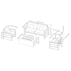 Sunvilla Bradford 5 Piece Deep Seating Fire Patio Set + Cover