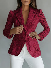 Elegant Semi-Sheer Spring And Summer Blazer with Lining for Women