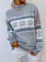 Women Sweater, New Arrival Autumn/ Winter, Style, Turtleneck, Snowflake Pattern, Chenille Pullover Casual Jacquard Sweater, Autumn and Winter Wear, Suitable for Back to, Work, Halloween, Christmas and Other Festivals, Comfortabl