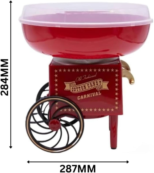 Marco Paul Candy Floss Machine 500W Retro Cart Style Cotton Candy Maker Machine for Kids & Adults Candy Floss Maker Kitchen Appliance for Birthday Party Cotton Candy Machine Christmas Gifts
