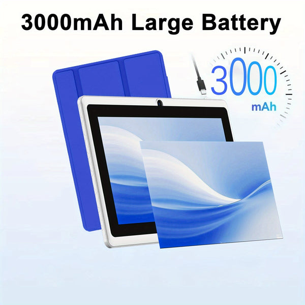 2025 Android 11 tablet, 7-inch tablet with protective case, 6GB (2+4expand) RAM+32GB ROM quad core processor, 2.0MP front+2.0MP rear camera, 3000mAh IPS tablet, Wi Fi tablet, birthday gift, Father's Day