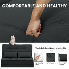 Folding Sofa Bed Adjustable Lazy Tatami Sofa Convertible Floor Couch 5 Levels Adjustable Backrest Lounge Chaise for Living Room Bedroom Guest Room