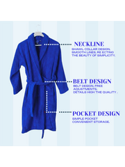 Mens and Ladies Shawl Collar Bathrobe 100% Egyptian Cotton Unisex Shawl Collar Dressing Gown Terry Towelling Bathrobe One Size