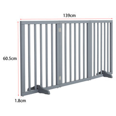 Freestanding Extra Tall Pet Gate, Folding Wooden Dog Gate, Indoor Barrier with 2PCS Support Feet Dog Gates for The House,Puppy Gate for Stairs,Foldable Indoor Gate Safety Fence