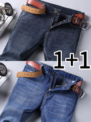 Two-Pc Value, Men'S Classic Jeans, Casual And Comfortable Stretch Denim Trousers, Suitable for All Seasons, Business Formal Mature Middle East
