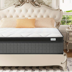 10-Inch Hybrid Pocket Spring Mattress Designed for Pressure Relief And Motion Isolation, Medium-Firm, Delivered in a Box.