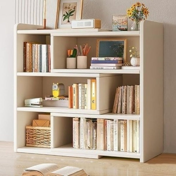 Expandable Desktop Bookcase, Freestanding Multi-layer Bookshelves, Adjustable Width Bookshelf Book Shelf Storage Unit, Multifunctional Storage Rack Book Shelf for Home Office Storage Organization