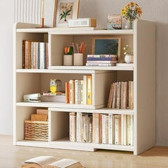Expandable Desktop Bookcase, Freestanding Multi-layer Bookshelves, Adjustable Width Bookshelf Book Shelf Storage Unit, Multifunctional Storage Rack Book Shelf for Home Office Storage Organization