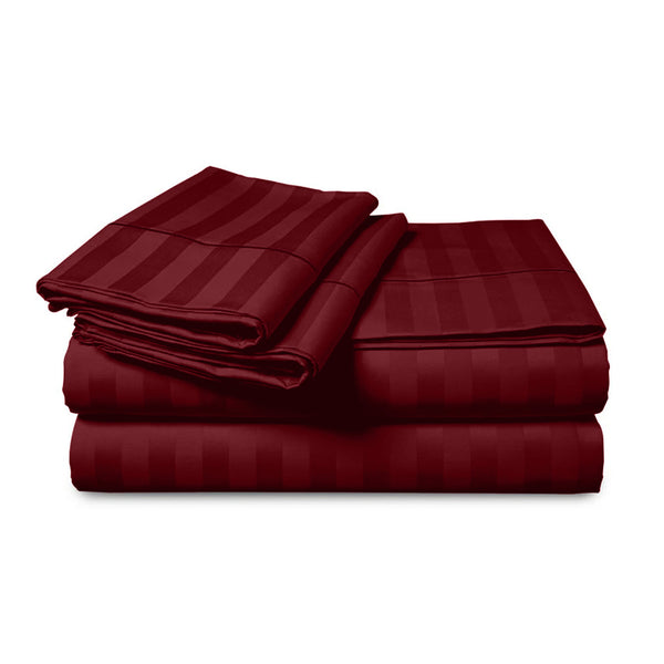 1pc Extra Deep Striped Fitted Sheet 40cm – Soft & Comfortable Microfiber Bedding, Breathable & Smooth, Machine Washable Bed Sheet Suitable for Bedroom