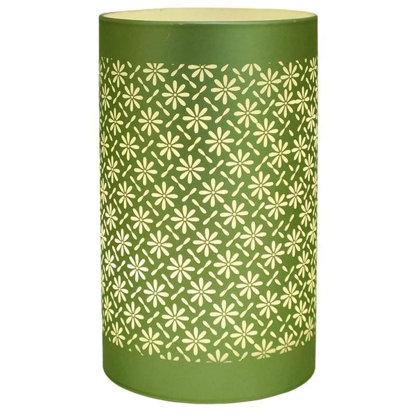 LED Table Lamps Battery Operated Cordless Desk Lights | Blue Green or Pink Flower Petal Design