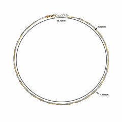 14Ct Yellow & White Gold Two Tone Twisted Necklace