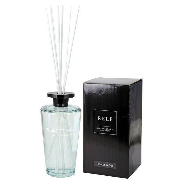 REEF 1000ml Reed Oil Diffuser Set, Sandalwood, Teak Wood, Tobacco & Oud, Luxury Beautiful Home Fragrance for Bedroom Living Room Home Decor Office Essential Oil Reed Diffuser for Stress Relief