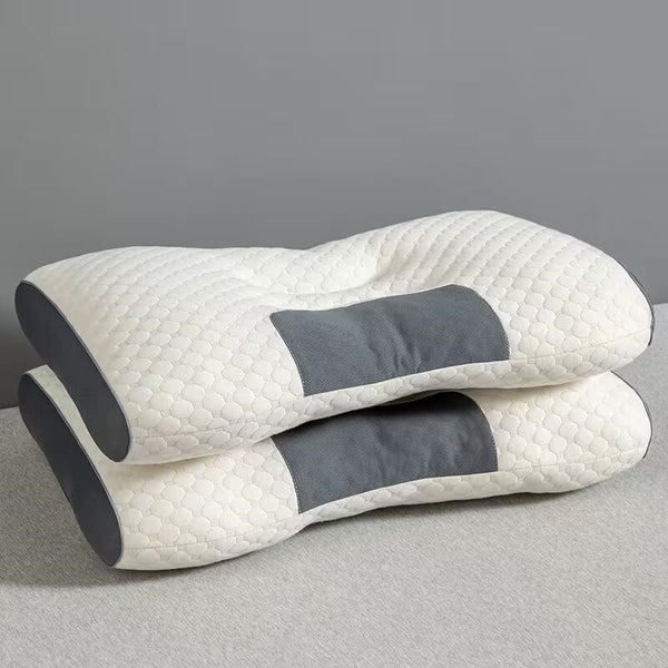 1/2pcs Soft Low Pillows, Soft Slim Pillow, Medium Thickness Pillow, Modern Zipper Design, Hotel-Quality Polyester Filling, White & Gray, Perfect for Home Bedroom Decor, Christmas & New Year Gift