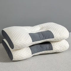 1/2pcs Soft Low Pillows, Soft Slim Pillow, Medium Thickness Pillow, Modern Zipper Design, Hotel-Quality Polyester Filling, White & Gray, Perfect for Home Bedroom Decor, Christmas & New Year Gift