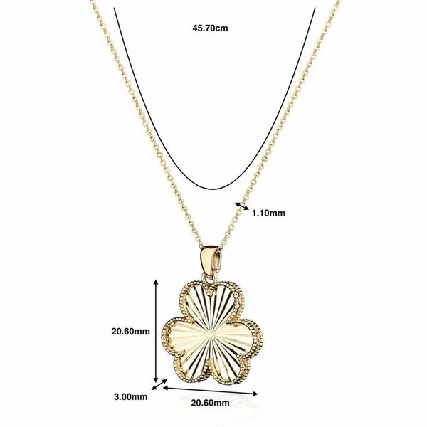 14Ct Yellow Gold Three Heart Diamond Cut Pendant