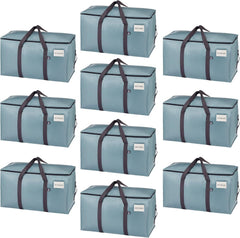 VENO 8 Pack Extra Large Moving Storage Bags with Zips, Heavy-Duty Organizer Tote, Moving Box Alternative, Packing Supply, Clothes Storage Bin, Tag Pocket for Label, Water-Resistant (Clear, 8 Pack)